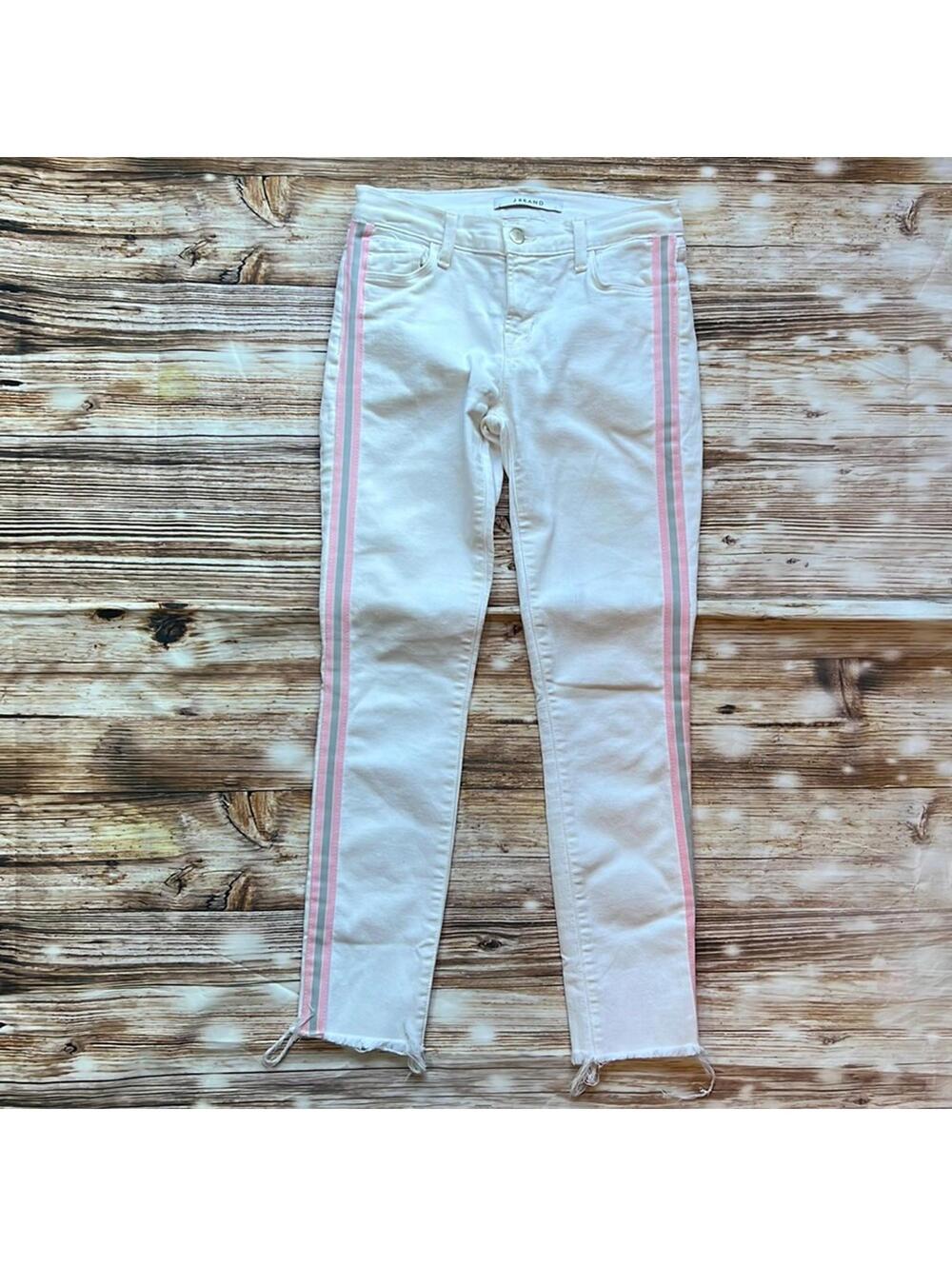 J BRAND Womens Jeans Crop Skinny Comfortable Blanc White Size 26